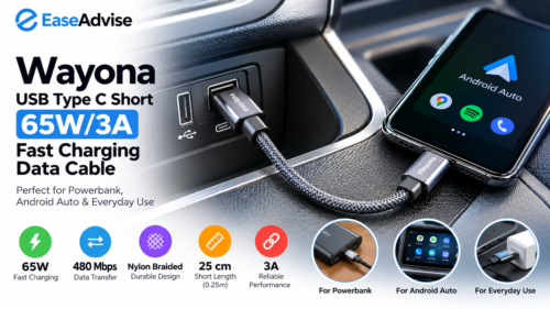 Wayona USB Type C Short 65W/3A USB Cable