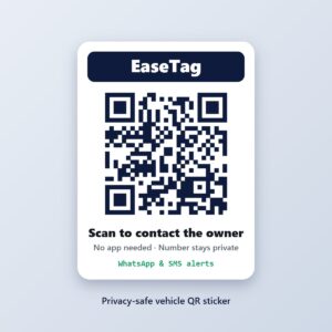 EaseTag privacy-safe vehicle QR sticker